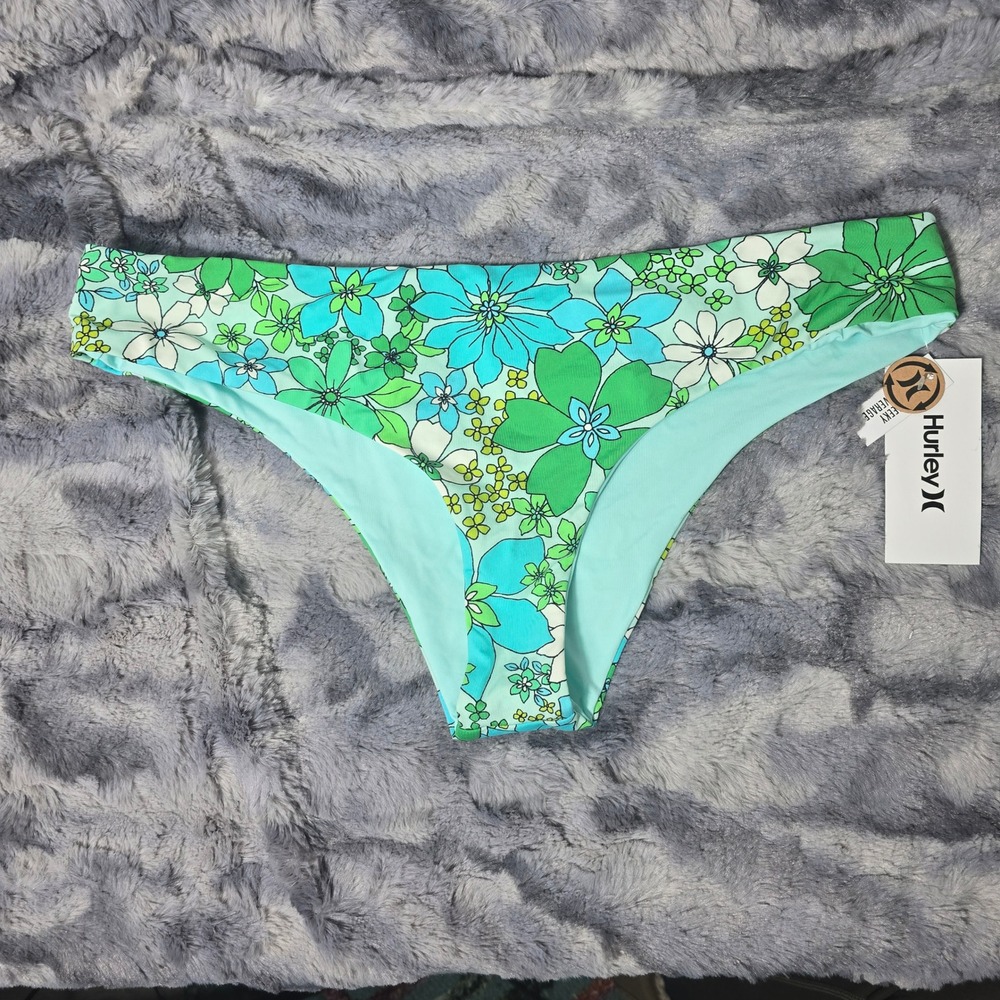 NWT Hurley Wild Bloom‎ Reversible Cheeky Hipster Bikini Bottom Floral XL